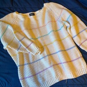 Catalina Cream Sweater with Pastel Stripes